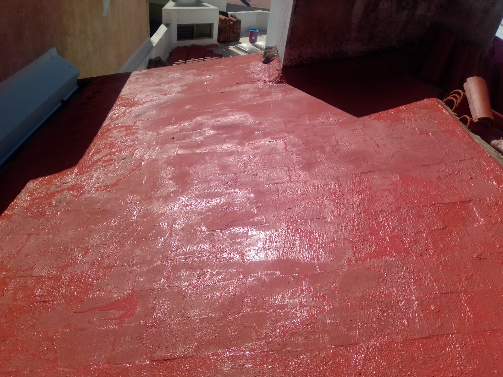 Manto termofusionado calentado con soplete